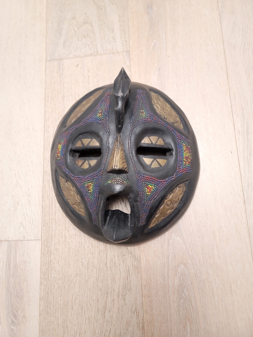 Handcrafted Black Decorative Tribal Mask Wall Art